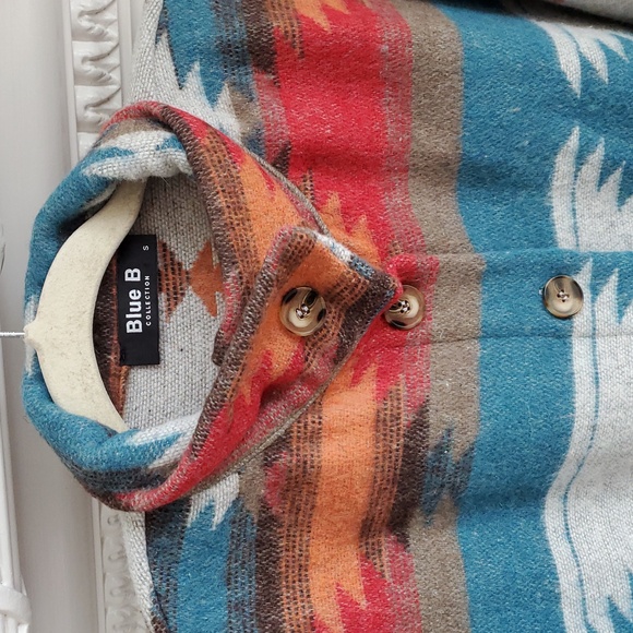 Blue B Women's Pendleton Wool Blend Western Cawl Neck Spring Jacket Coat Size S - Picture 8 of 13